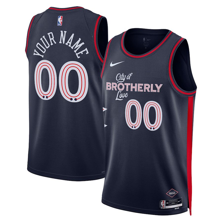 Men Philadelphia 76ers Nike Navy City Edition 2023-24 Custom Swingman NBA Jersey